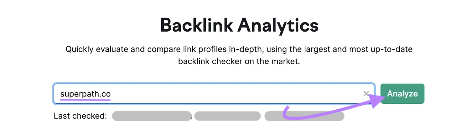"superpath.co" entered into Backlinks search bar