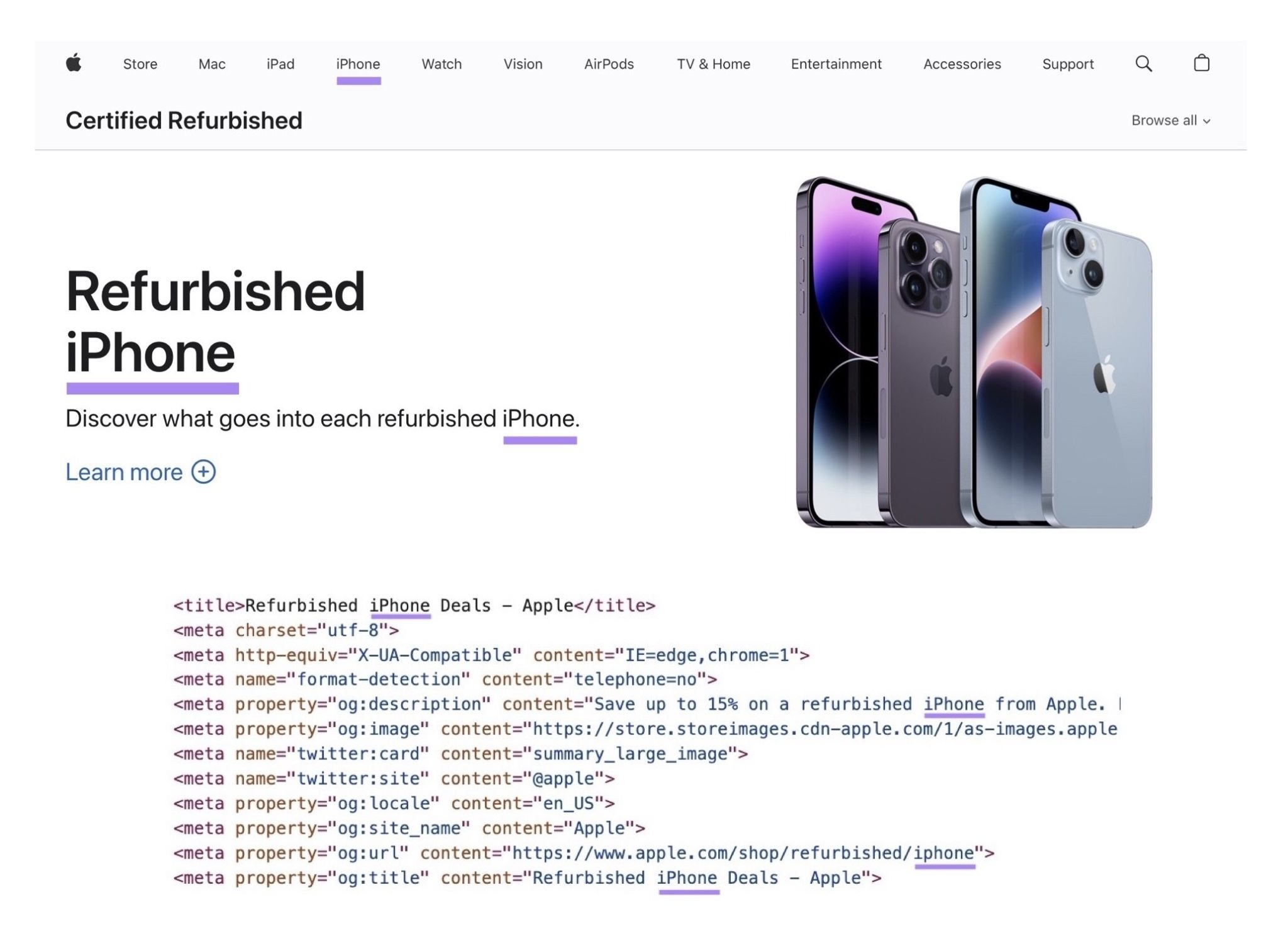 Consistent naming across on-page content and structured data all referencing the same product or entity.