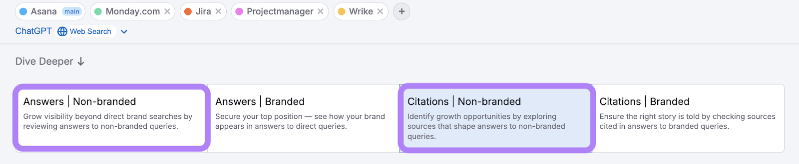 filters above the breakdown by question table