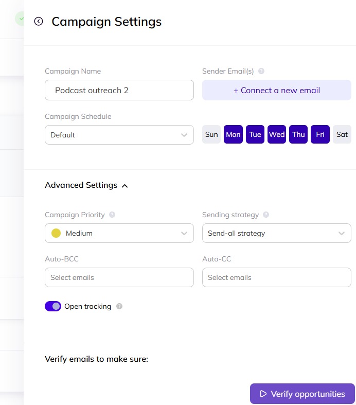 How to edit your campaign settings in AI Backlink Builder.