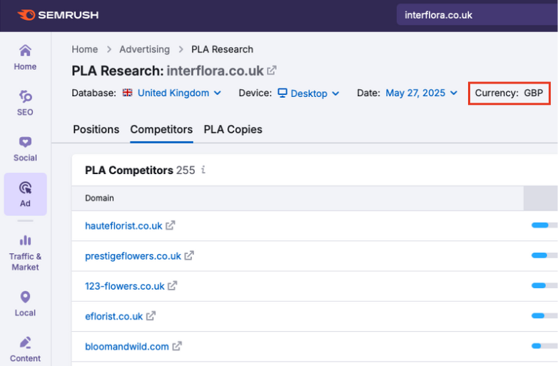 The currency indicator in PLA Research.
