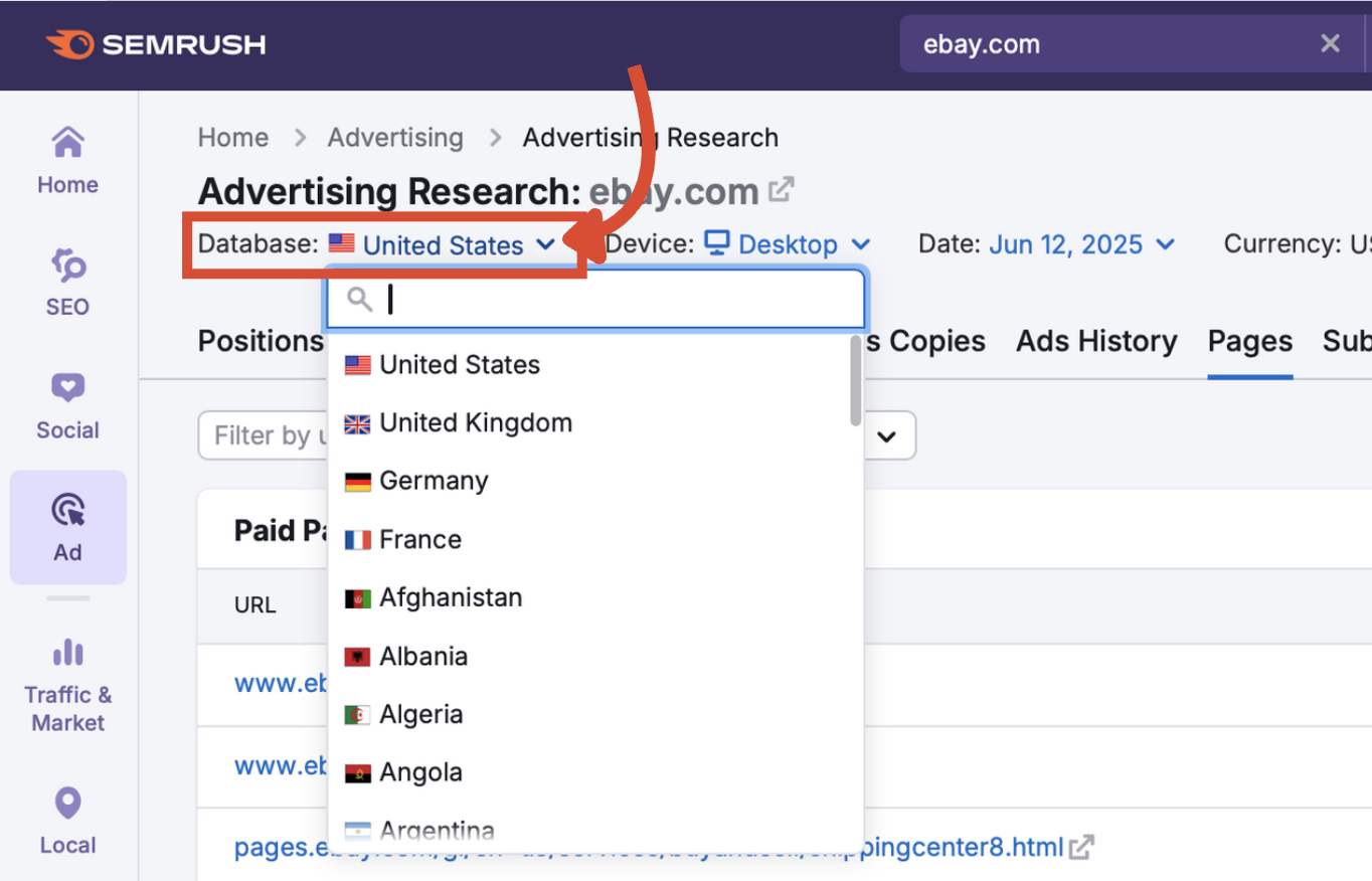 Country selector with United States chosen.
