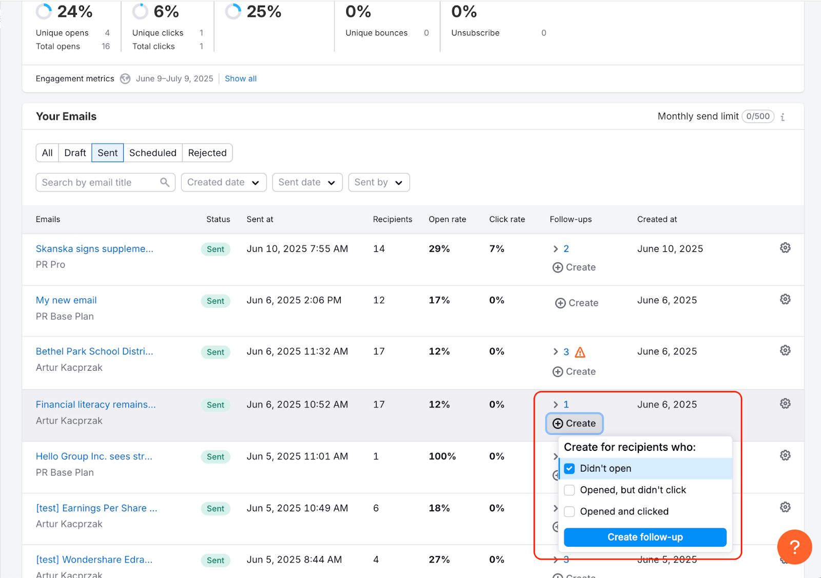 Creating a follow-up image 2