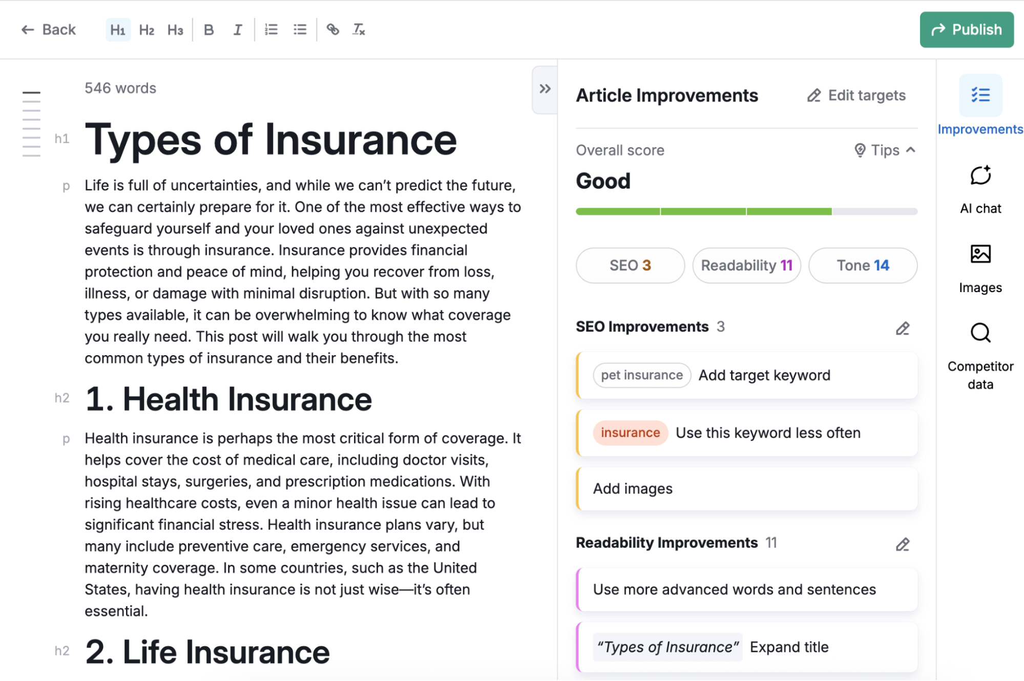Create SEO Friendly Articles with AI